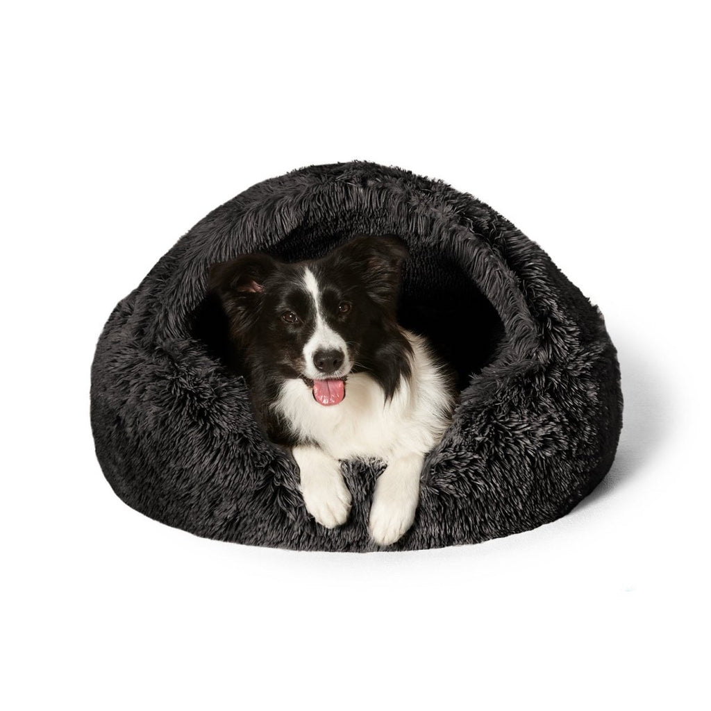 Snooza Calming Hoodie Cuddler Dog Bed with Hood (Charcoal)