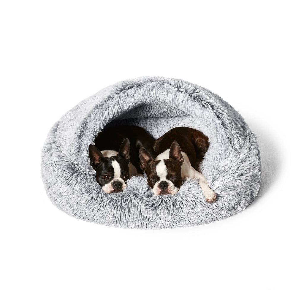 Snooza Calming Hoodie Cuddler Dog Bed with Hood (Silver Fox)