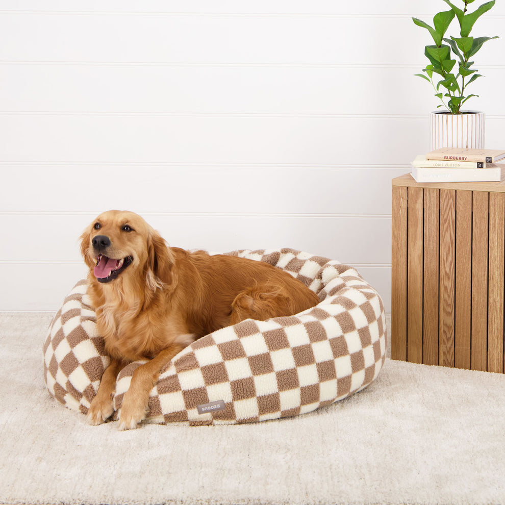 Checkerboard Teddy Cuddler Dog Bed Snooza Pet Products